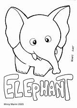 Coloring Elephant Mewarnai Animals Hewan Gajah Marini Winry 2005 Halaman Binatang Animal sketch template