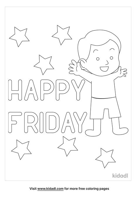 happy friday coloring page  seasonal celebrations coloring page