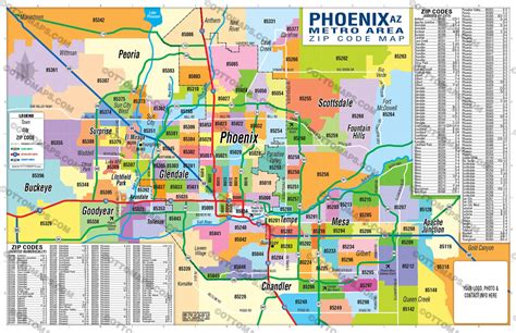 Printable Arizona Zip Code Map Images And Photos Finder
