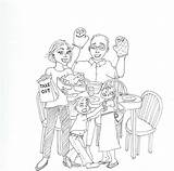 Dinner Family Drawing Illustration Rules Getdrawings Six Story sketch template