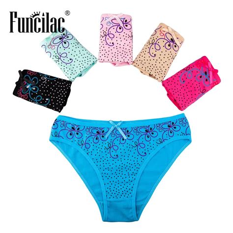 Funcilac Breathable Women S Cotton Print Briefs Lingerie Cute Panties