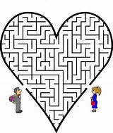 Doolhof Puzzel Valentijn Puzzels Labyrinth Kleurplaat Spel Kerkdienst Maze Kiezen Stemmen Juf Hoe sketch template