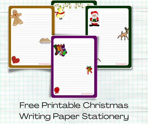 printable christmas stationery writing paper