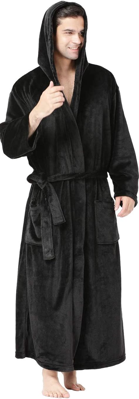 black hooded robe  hoodie  men spa robe hooded mens bathrobe