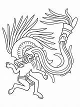 Aztec Quetzalcoatl Warriors Coatl Fires Chantico Lizzard Snake Coloringonly sketch template