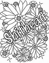 Coloring Adult Pages Sweary Words Shithead sketch template