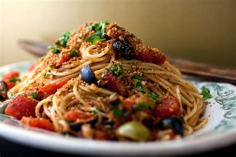 pasta with tomatoes capers olives and breadcrumbs recipe nyt cooking