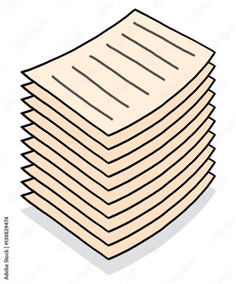 stack  paper cartoon vector  illustration hand drawn style