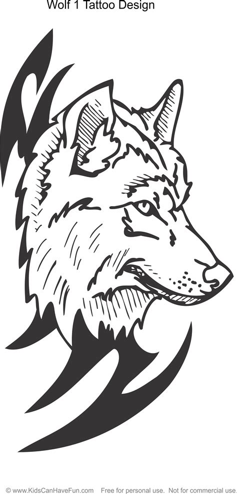 wolf  tattoo design coloring page httpwwwkidscanhavefuncomtattoo