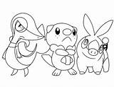 Snivy Oshawott Tepig Colorironline Azusa Pokemons sketch template