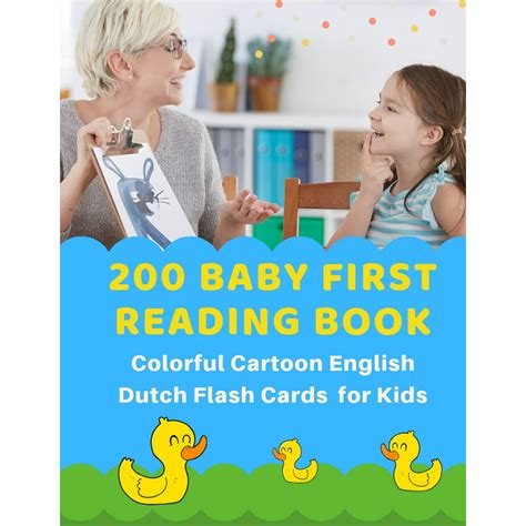 baby  reading book colorful cartoon english dutch flash cards