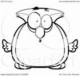 Surprised Chubby Owl Clipart Cartoon Cory Thoman Outlined Coloring Vector Collc0121 Protected Royalty sketch template