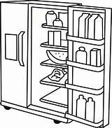 Fridge Refrigerator Coloring Colouring Pages Food Color Clipart Getcolorings Printable Children Clip sketch template