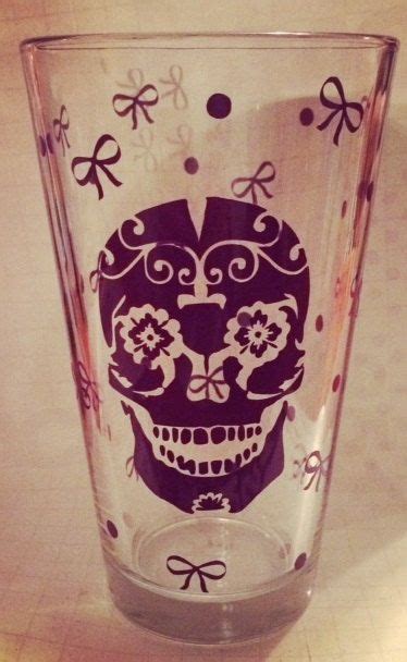sugar skull custom pint glass by maidenlongisland on etsy custom pint