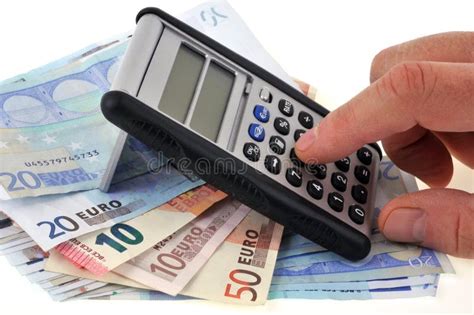 calculator  euro banknotes stock image image  control financial