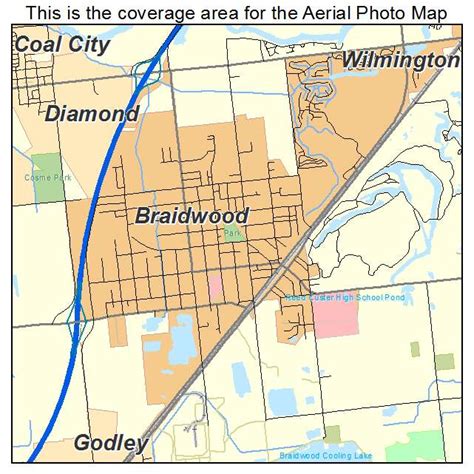 aerial photography map  braidwood il illinois
