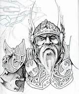 Odin Sketch Viking Tattoo Warrior Tattoos Deviantart Drawings Coloring Pages Choose Board Thor sketch template