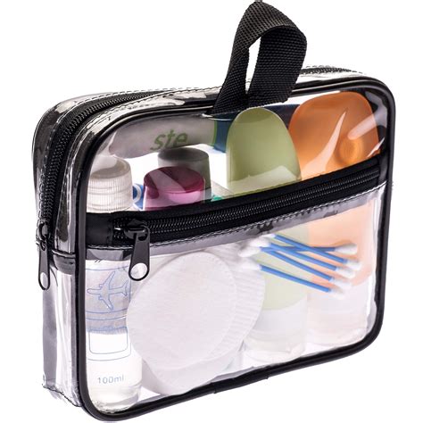 tsa approved toiletry bag    clear travel cosmetic bag  handle quart size bag