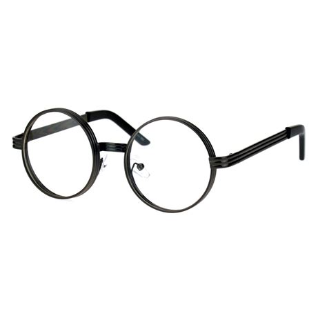 mens steampunk victorian thick metal round circle lens eyeglasses