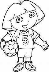 Dora Coloring Pages Explorer La Colorear Para Soccer Ball Exploradora Original sketch template