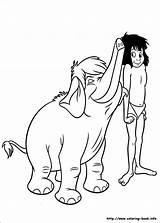 Book Coloring Jungle Pages Disney Hathi Mowgli Jr Colouring Info Kids sketch template