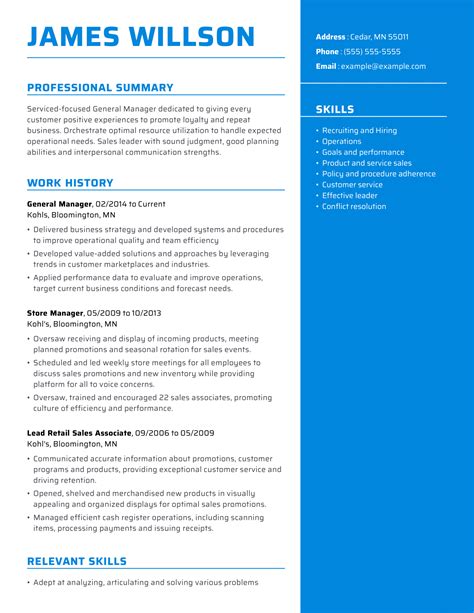 great business operation general manager resume