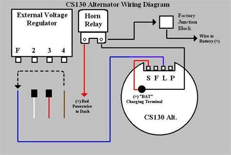 wiring diagram  alternator  external voltage regulator