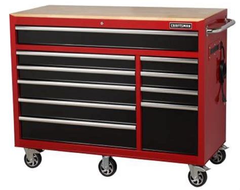 craftsman   drawer rolling cabinet  wood top red