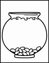 Coloring Fish Bowl Printable Outline Popular sketch template