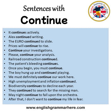 sentences  continue continue   sentence  english sentences