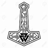 Mjolnir Thors Scandinavian Celtic sketch template