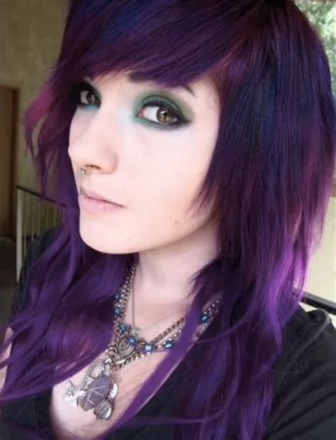 pin  ivy hanna  beautiful people hair colour  green eyes purple hair trendy hair color
