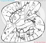 Pinata Donkey Clipart Coloring Confetti Cartoon Outlined Vector Thoman Cory Illustration Transparent Stock Background Description Clip Clipartof sketch template