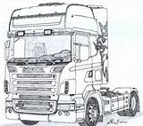 Daf Kleurplaten Scania Kleurplaat Lkw Vrachtwagen Camiones Desenho Carreta Zeichnungen Ausmalen Colorear Caminhão Caminhao Zeichnen Coches V8 Vrachtauto Traktor Technische sketch template