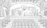Bg Stage Auditorium School Many Ages Animation Kids Stages Finished Line sketch template