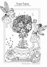 Coloring Topiary Teapot Pages Large sketch template
