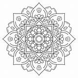 Mandala Colorir Kleuren Bloem Vecteezy Circular Petal Drawn Blumenmandala Ontwerpen sketch template
