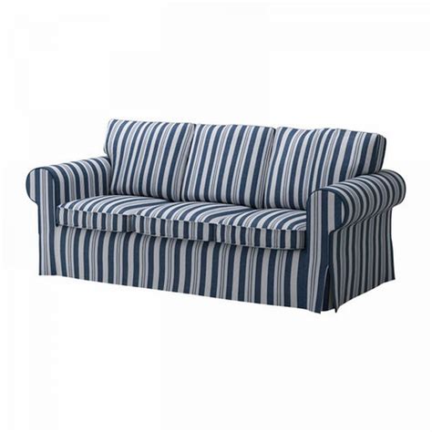 ikea ektorp  seat sofa cover slipcover abyn blue white stripes abyn