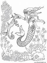 Pages Mermaid Coloring Detailed Adults Getcolorings sketch template
