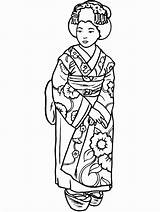 Geisha Kimono Giappone Madama Nazioni Japonais Asiaticas Geishas Malvorlage Stampare Gifgratis Geografie Codes Prend Ton Coloriages Animati Cartoni Kategorien Stampa sketch template