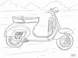 Scooter Coloring Pages Printable Vespa Colouring Kids Motorcycles Motorcycle Drawing sketch template