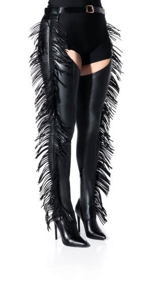azalea wang ride at dawn belted thigh high stiletto fringe chap boot