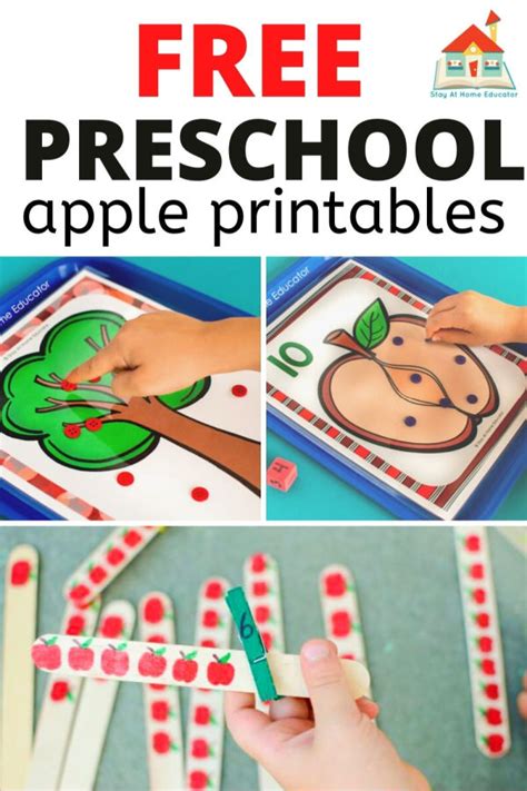printables  apple preschool theme stay  home educator
