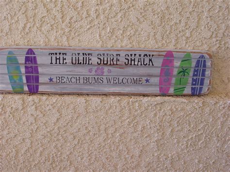 The Olde Surf Shack Beach Bums Welcome Surfboads Wood