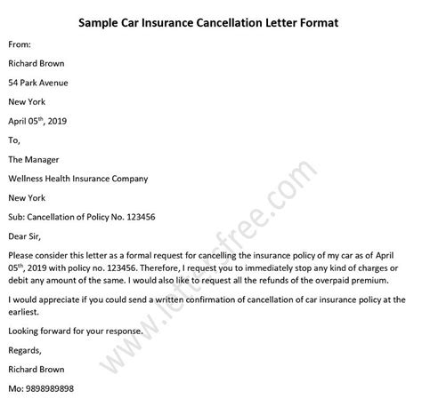 sample letter  request  cancellation  pmi