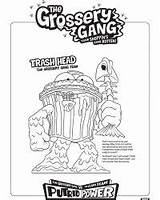 Grossery Gang Coloring Pages Series Sheets Time Trash sketch template