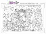 Colouring Sea Under Downloadable Sheets Activity Mermaid Sheet Harrogate Mumbler sketch template