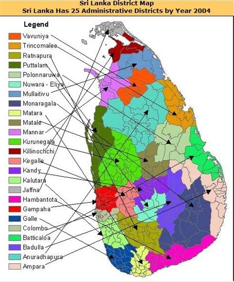 District Map Of Sri Lanka