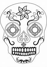 Skull Sugar Coloring Pages Calavera Easy Printable Tattoo Drawing Print Skulls Color Designs Sheets sketch template