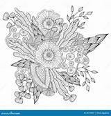 Coloring Pages Ethnic Adult Dreamstime Floral Style Template Doodle Frame Tattoo Ornamental sketch template